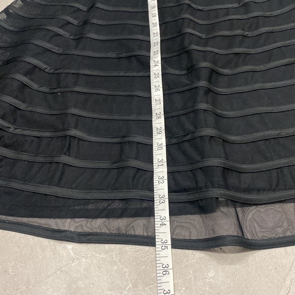 Betsy & Adam Cap Sleeve Fit and Flare Mesh Overlay Dress - Picture 12 of 13